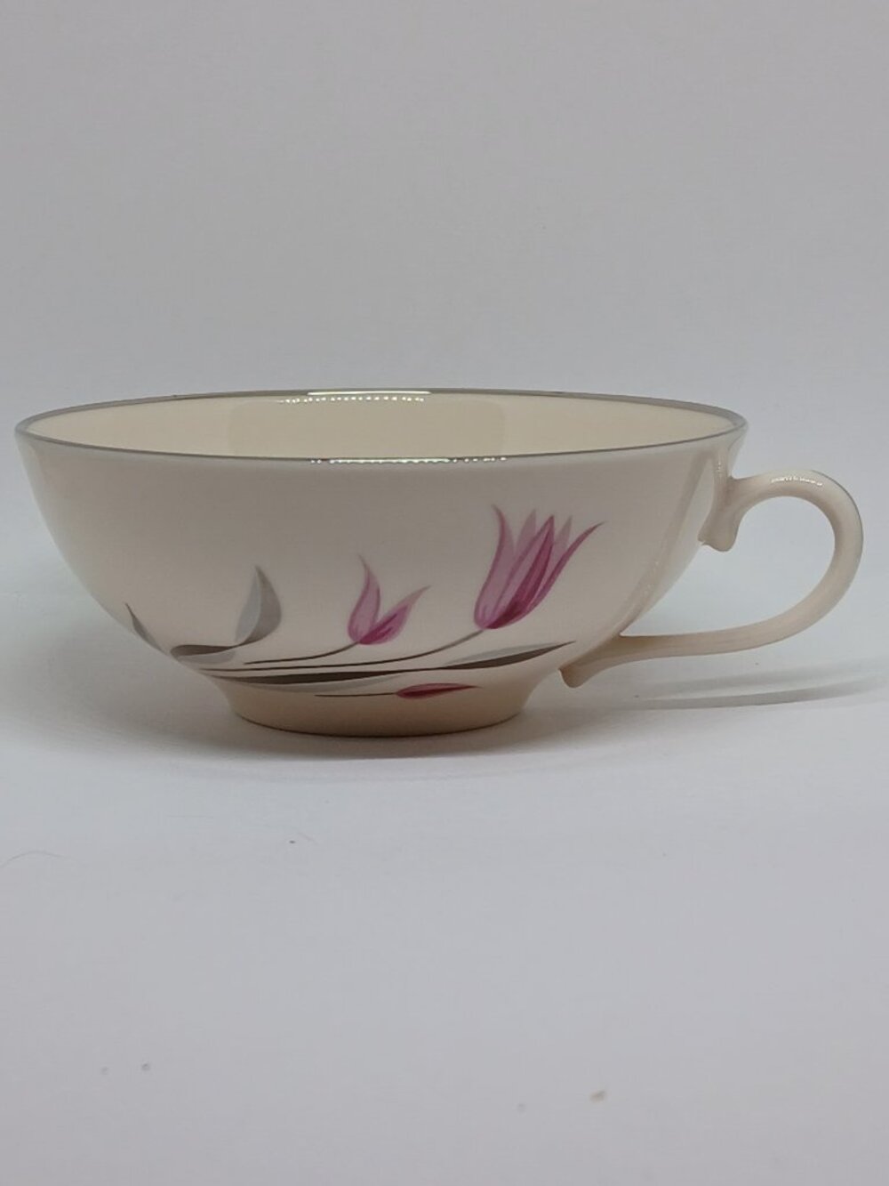 Vintage Franciscan Fine China Carmel Teacup Mid-century Pink Tulip